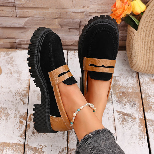 Damen Modische Loafer mit robuster Gummisohle EB