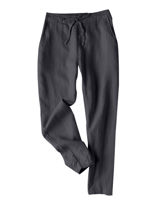 Damen Leichte Chinohose aus atmungsaktivem Leinenmix mit verstellbarem Bund EB