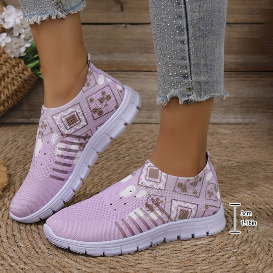 Damen moderne Slip-On Sneakers mit atmungsaktivem Stretch-Obermaterial EB