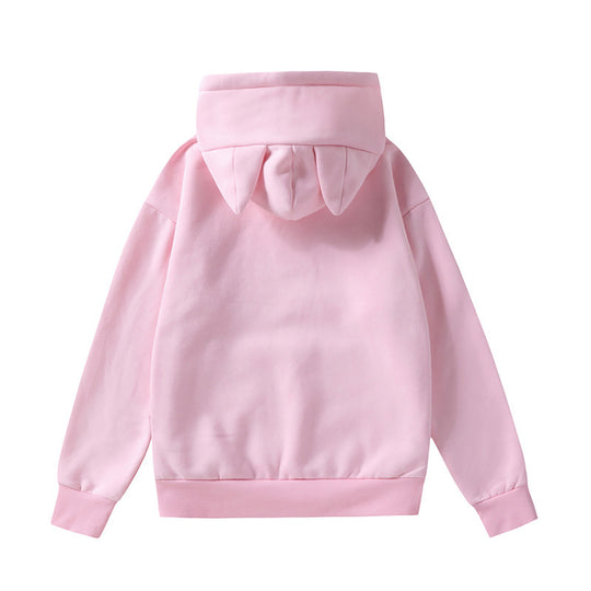 Damen nan Kapuzenpullover mit Katzenohren oversized Sweatshirt mit Kängurutasche und Kordelzug EB
