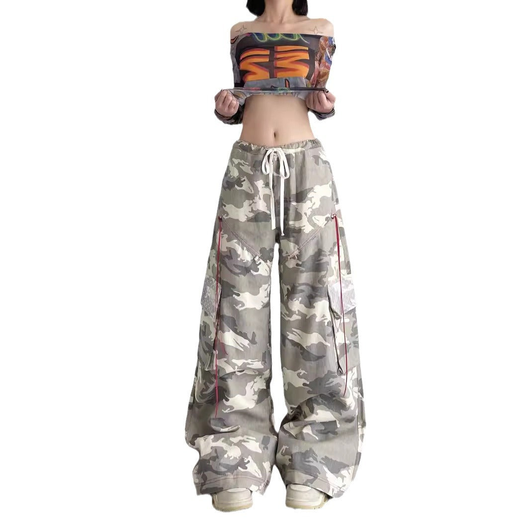 Damen Cargo-Hose im lässigen Oversized-Schnitt mit modischem Camouflage-Design EB