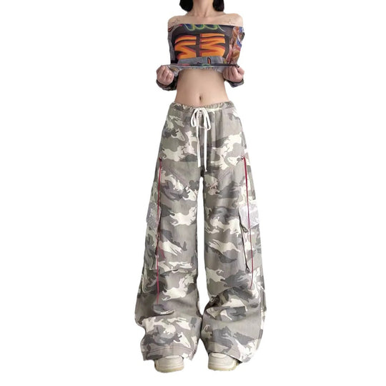 Damen Cargo-Hose im lässigen Oversized-Schnitt mit modischem Camouflage-Design EB