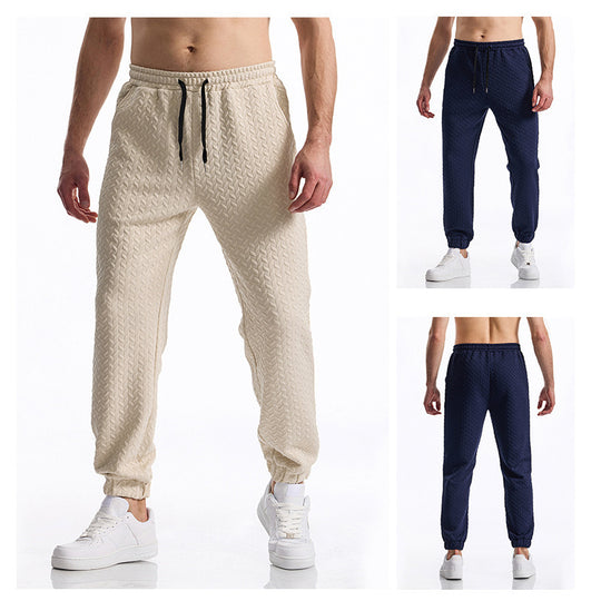 Herren bequeme Freizeithose mit elastischem Bund und Strukturmuster EB