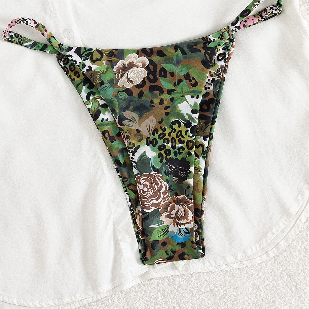 Damen Triangel-Bikini mit floralem Camouflage-Design EB