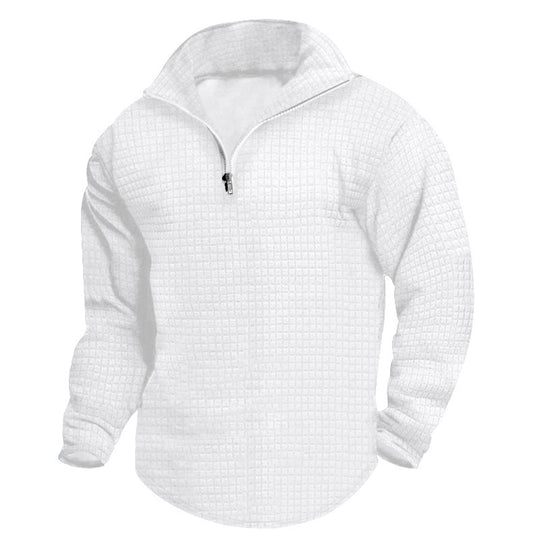 Herren modischer Fleecepullover mit praktischem Reißverschluss und strukturiertem Design EB