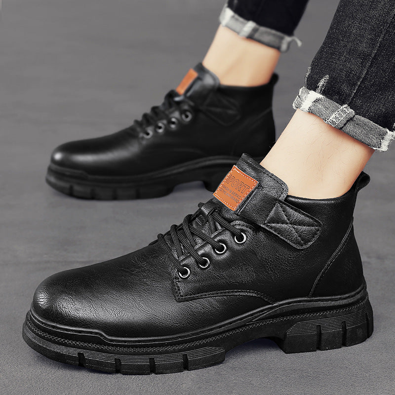 Herren robuste Schnürstiefel mit verstellbarem Riemen EB