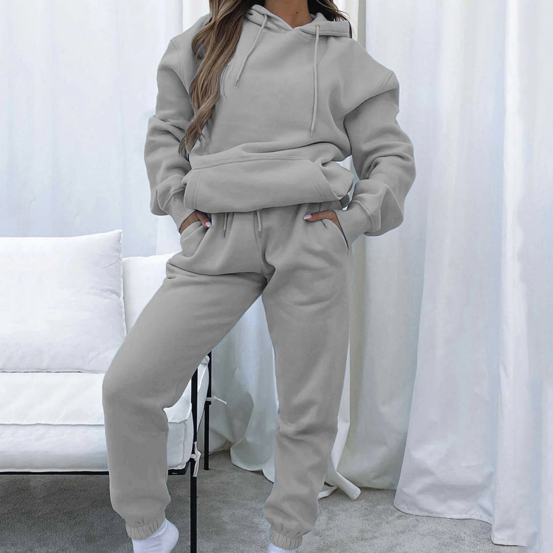 Damen lässiger Kapuzenpullover mit lockerer Passform und bequemen Jogginghosen EB