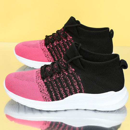 Damen Sportliche Stricksneaker mit elastischem Schaft und rutschfester Sohle EB