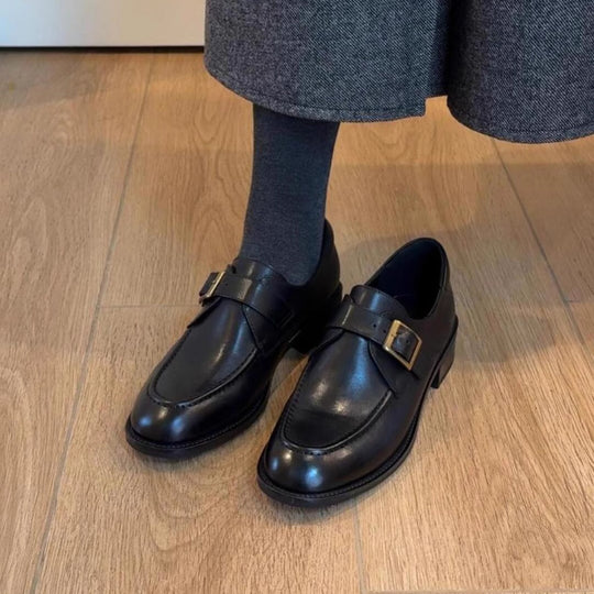 Damen elegante Mokassins mit Schnallenverzierung EB