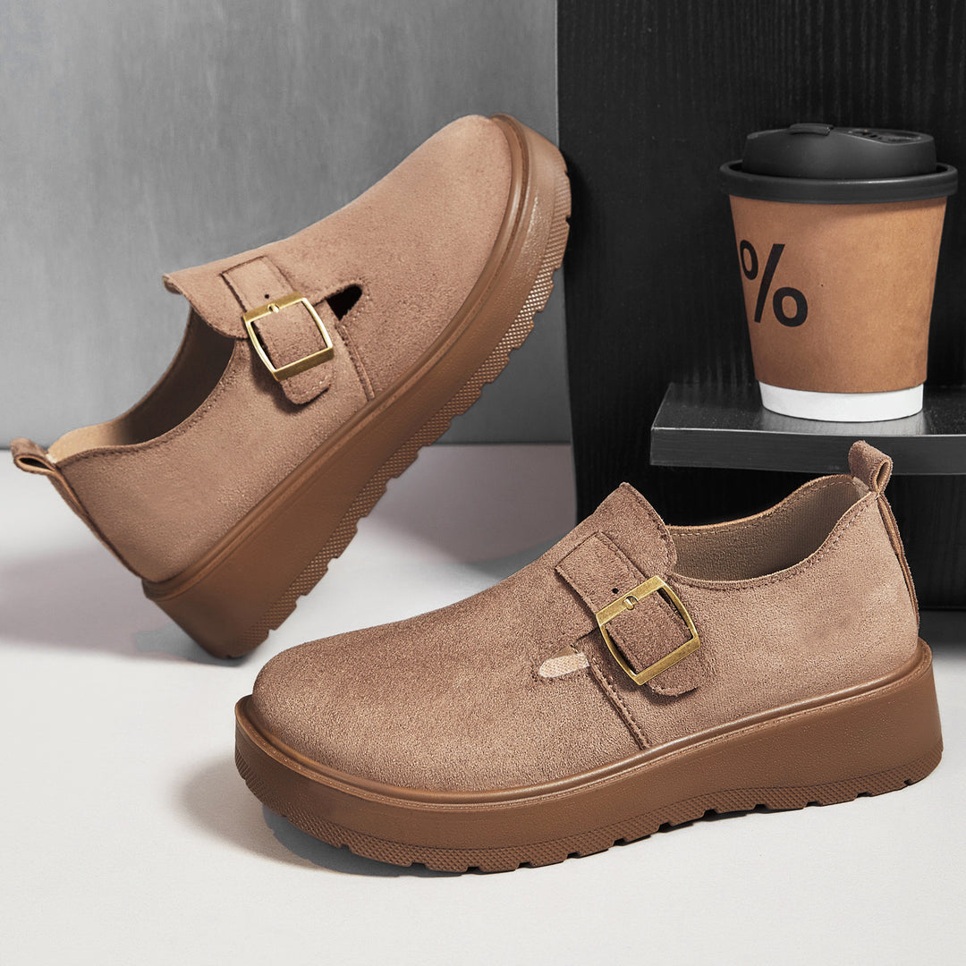 Damen Komfortable und elegante Slipper mit Schnallenverschluss EB