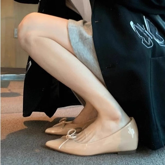 Damen elegante Ballerinas mit stilvoller Schleifenverzierung EB