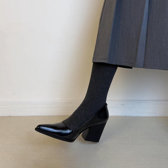 Damen Elegante Pumps mit blockiertem Absatz und edlem Obermaterial EB