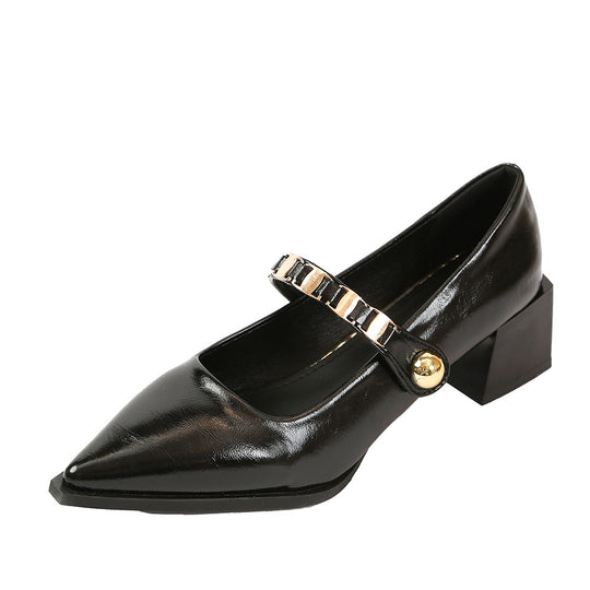 Damen spitze Slingback-Pumps mit dekorativem Riemchen und komfortablem Blockabsatz EB