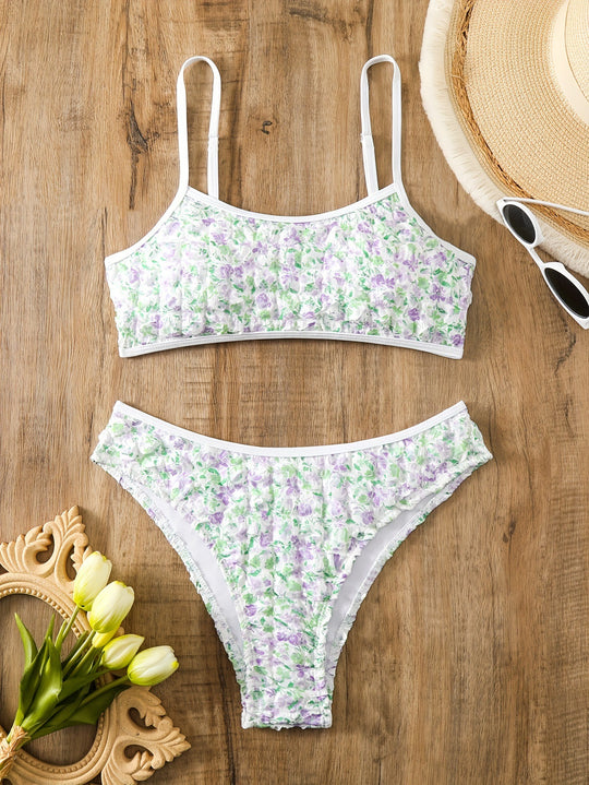 Damen Bikini-Set mit elegantem Blumendesign EB