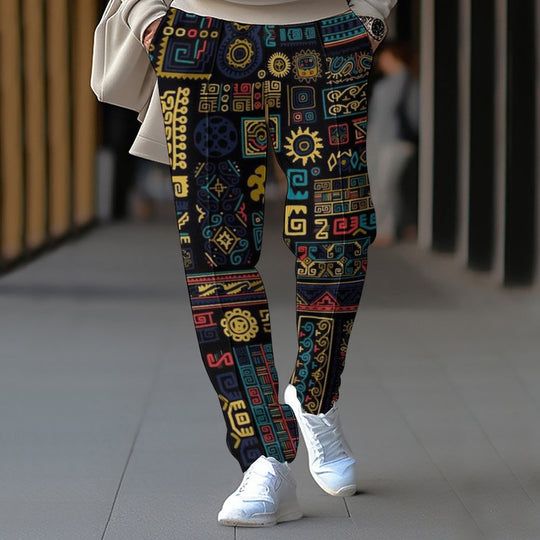 Damen Trendige Jogginghose mit bunten Mustern EB