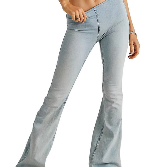 Damen Flared Jeans im lässigen Schnitt mit hohem Bund und formschmeichelnder Silhouette EB