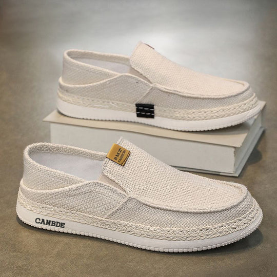 Damen Bequeme Slip-On Freizeitschuhe mit Strohborten und atmungsaktivem Obermaterial EB