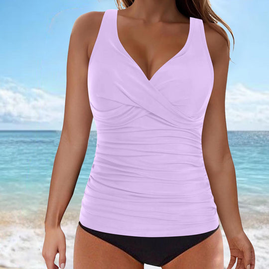 Damen Tankini-Oberteil mit raffiniertem Wickeldesign EB