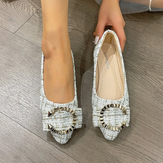 Damen elegante Slipper mit glitzerndem Schmuckdetail EB