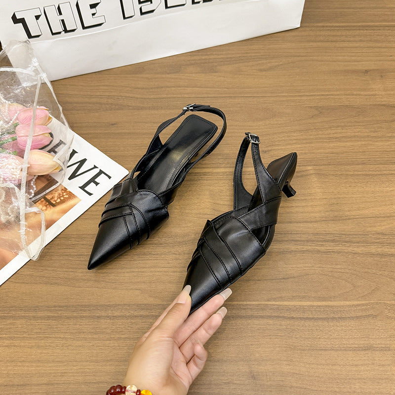 Damen elegante Slingback-Schuhe mit spitzem Zehenbereich EB