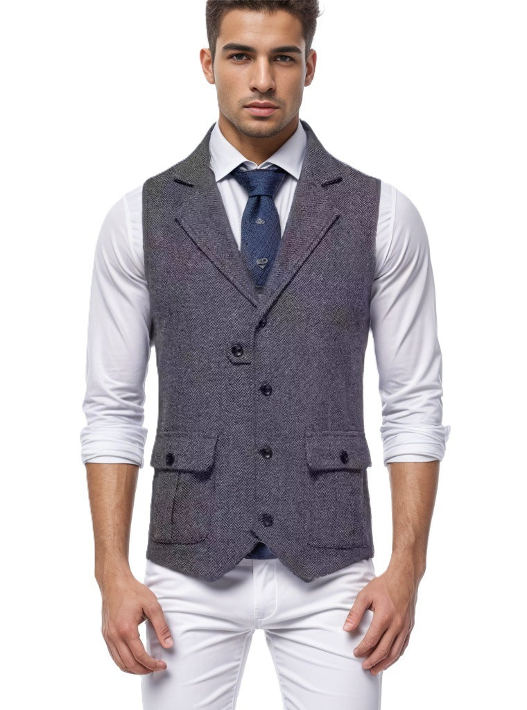 Herren elegante Weste im Hahnentrittmuster EB
