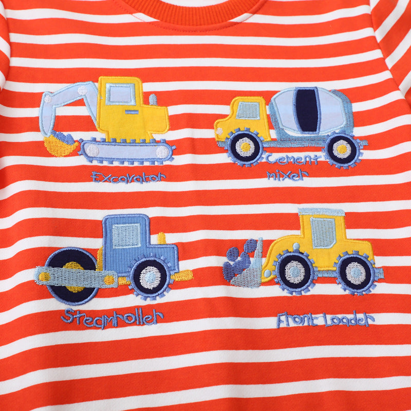 Jungen Sweatshirt mit buntem Baustellenmotiv EB