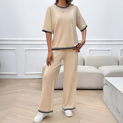 Damen Lässiges Set aus weitem Oberteil und weiten Hosen EB