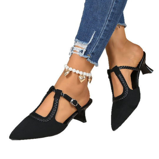 Damen elegante Slingback-Pumps mit Animal-Print und modischem Absatz EB