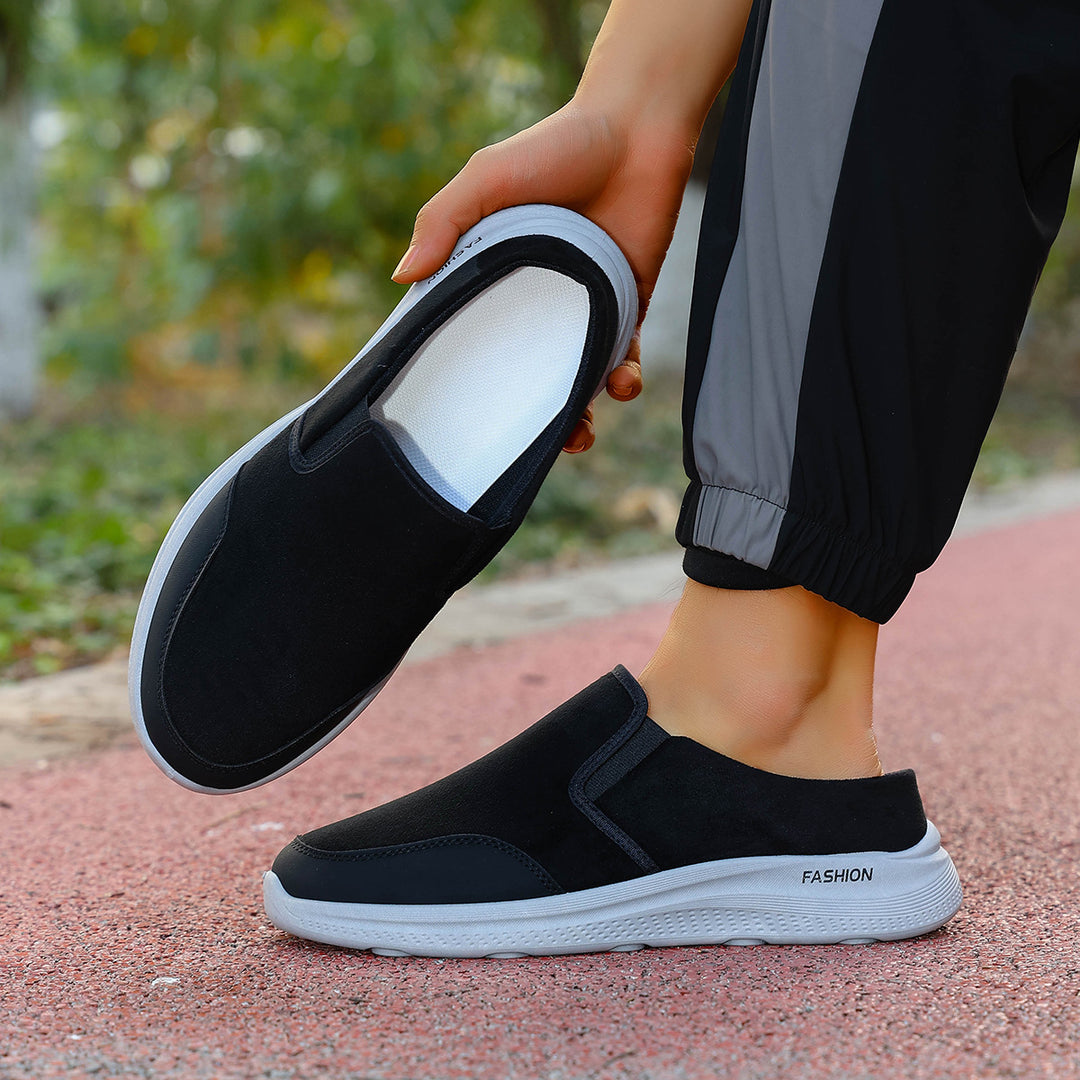 Damen Bequeme Freizeit-Slipper aus hochwertigem Velours EB