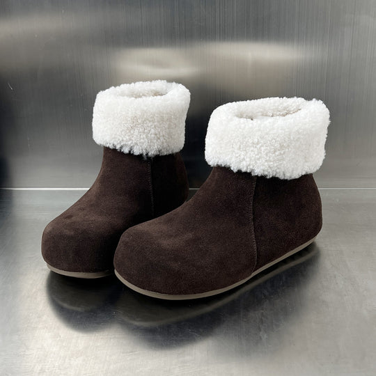 Damen elegante Fleece-Stiefel mit weichem Innenfutter und rutschfester Sohle EB