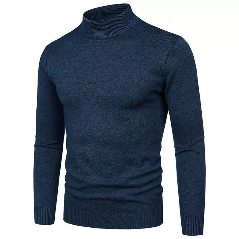 Herren Rollkragenpullover aus hochwertigem Strickmaterial mit feiner Textur EB