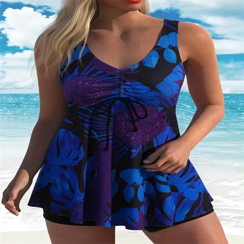 Damen tankini mit weiterem Schnitt und floralem Design EB