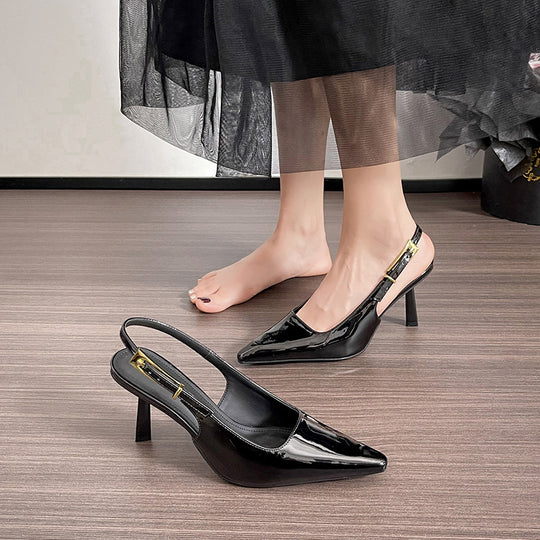Damen Slingback-Pumps mit eleganter Schlangenlederstruktur EB