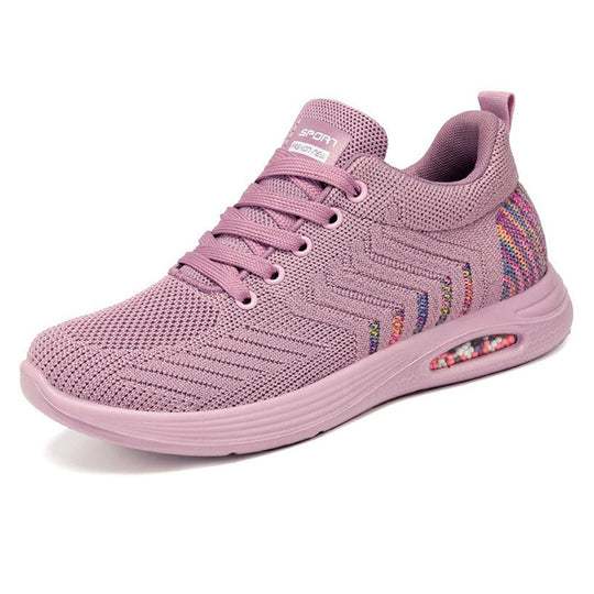 Damen nan atmungsaktiver Strick-Sneaker mit sichtbarer Luftkammer-Dämpfung und gepolstertem Komfortfußbett EB