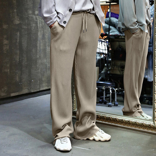 Herren Gerippte weite Freizeithose mit Kordelzug EB