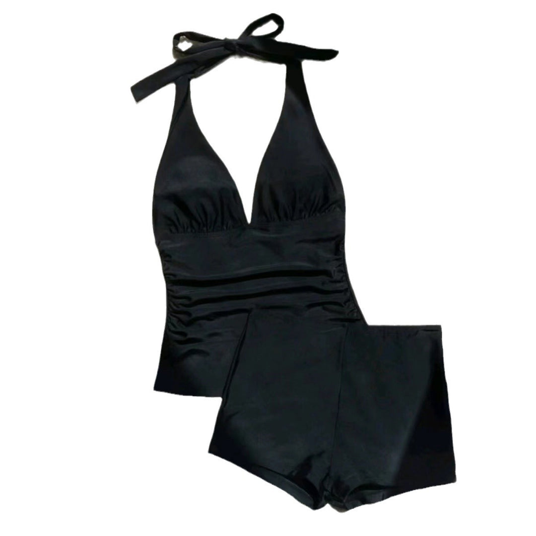 Damen Hochgeschnittener Tankini mit flexiblem Oberteil EB