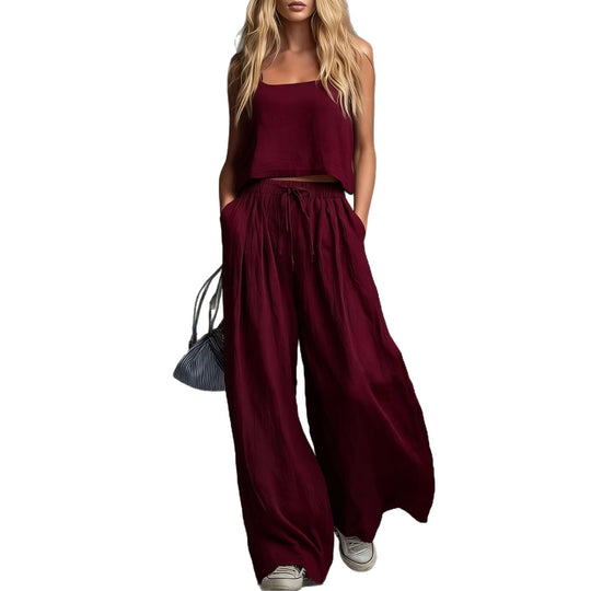 Damen Sommerliches Freizeit-Set mit weitem Oberteil und lässiger Hose EB