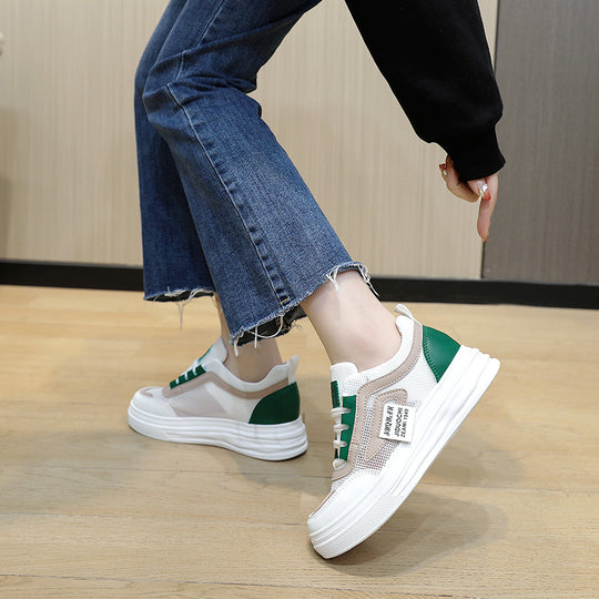 Damen komfortable Sneakers mit atmungsaktive Mesh-Oberfläche und dämpfendem Sohlenprofil EB