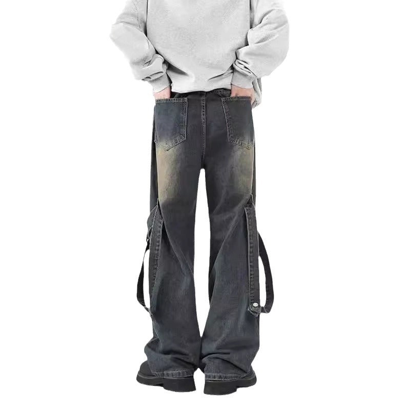 Damen Weit geschnittene Jeans mit abnehmbaren Seitenteilen EB