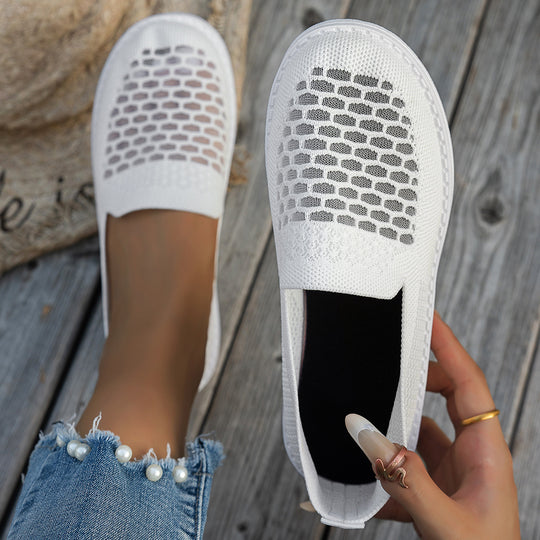 Damen Komfortable Slip-On Sneakers mit atmungsaktivem Netzdesign EB
