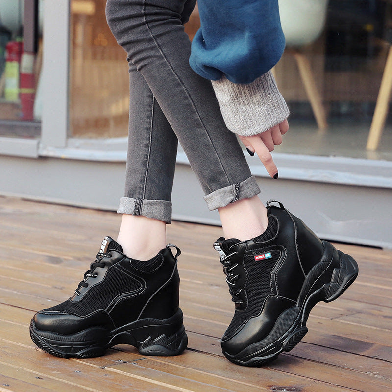 Damen Sportliche Hochfront Sneakers mit atmungsaktiver Oberflächenstruktur und dämpfender Sohle EB