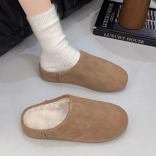 Damen Hausschuhe mit weichem Velours-Innenfutter und rutschfester Sohle EB