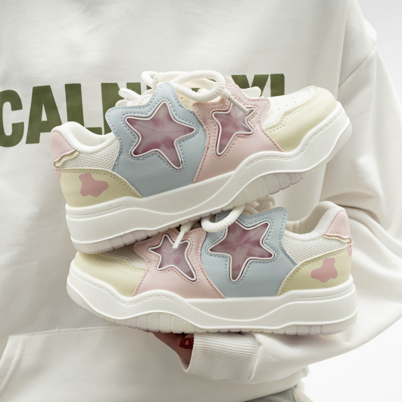 Damen Sneakers mit trendigem Sternen-Design und atmungsaktiver Dämpfung EB