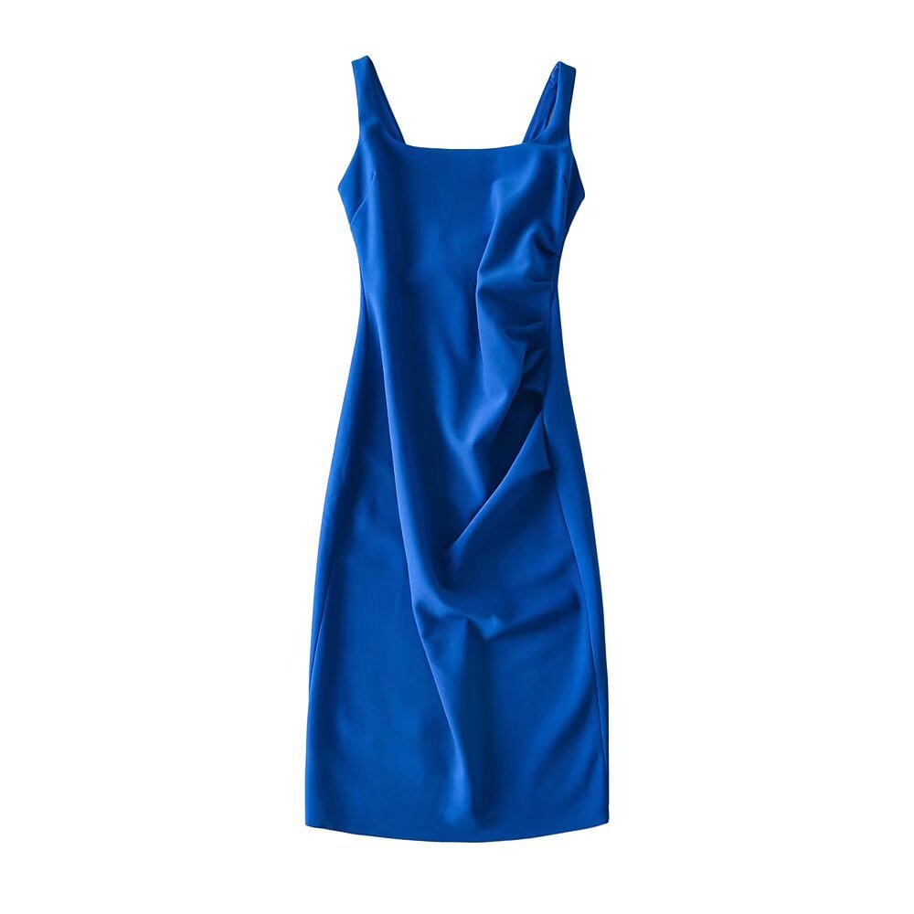 Damen figurbetontes Midi-Kleid mit elegantem Rüschendetail EB