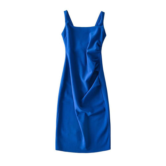 Damen figurbetontes Midi-Kleid mit elegantem Rüschendetail EB