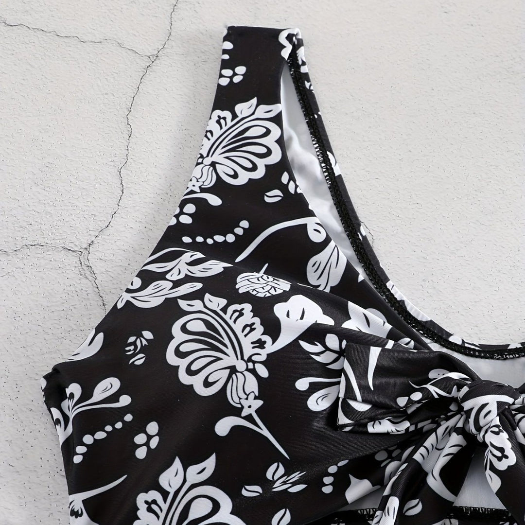 Damen Triangel-Bikini mit verspieltem Knoten-Detail EB