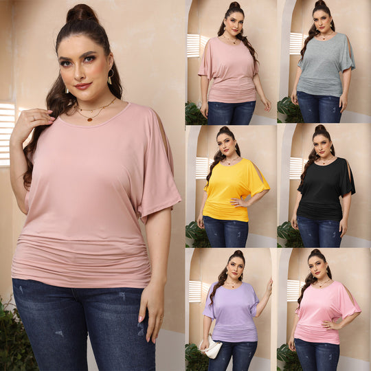 Damen legere Bluse mit Faltenwurf EB