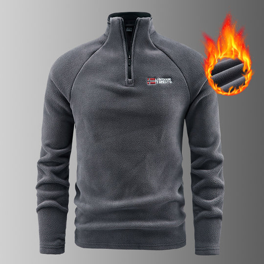 Herren wärmender Microfleece-Troyer mit Halbreißverschluss, ergonomischen Raglanärmeln und kuscheliger Innenstruktur EB