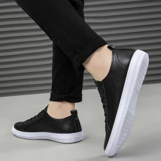 Herren Casual-Leder Sneakers mit rutschfester Sohle und atmungsaktivem Innenfutter EB