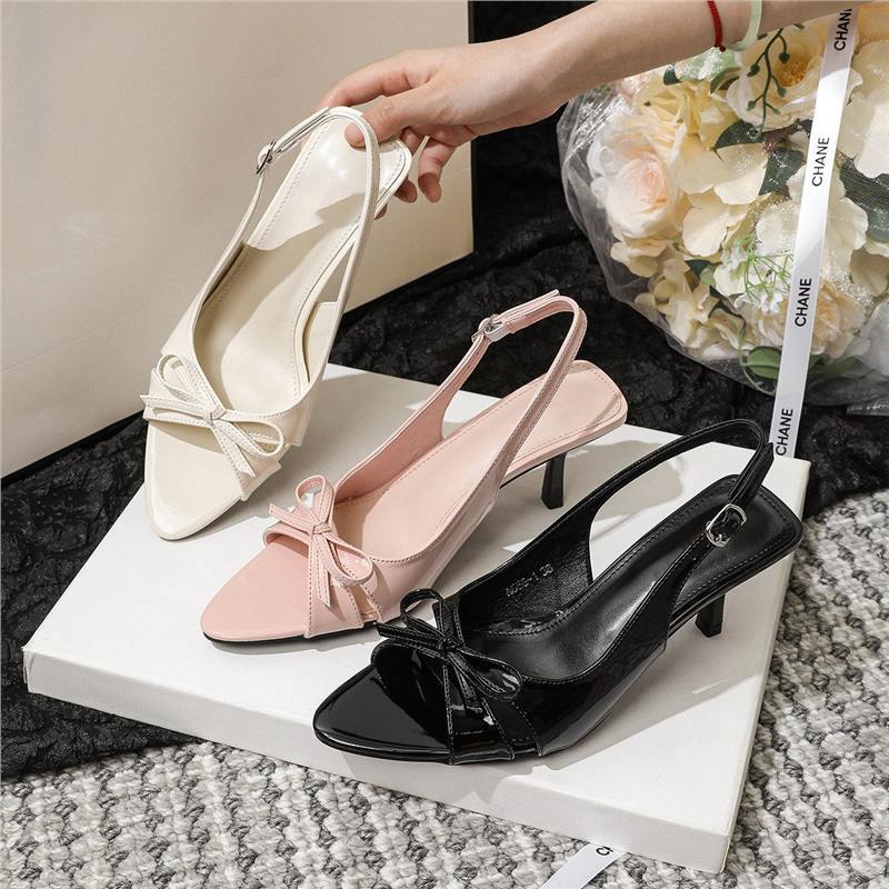 Damen Slingback Sandalen mit eleganter Schleifenverzierung EB